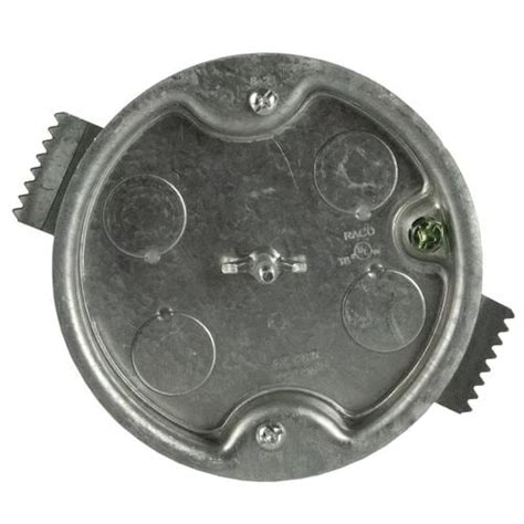 metal round old work box|round shallow wall electrical box.